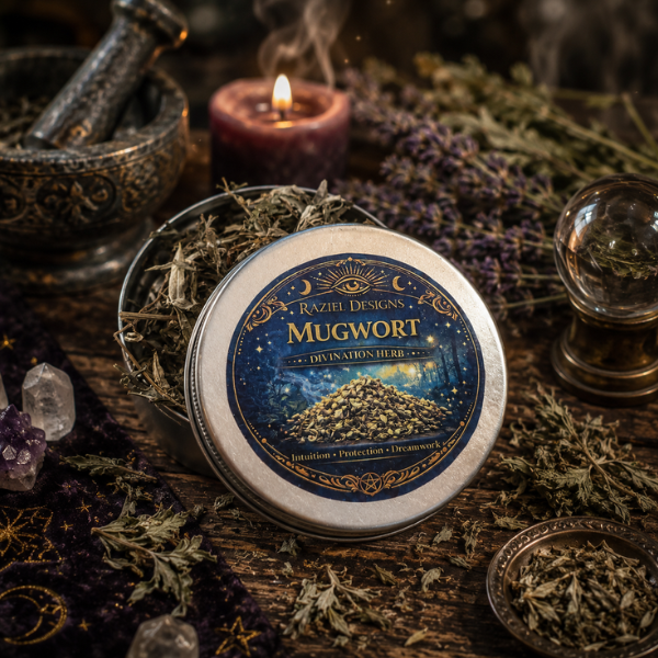 Mugwort Divination Herb Tin - Intuition, Protection & Dreamwork
