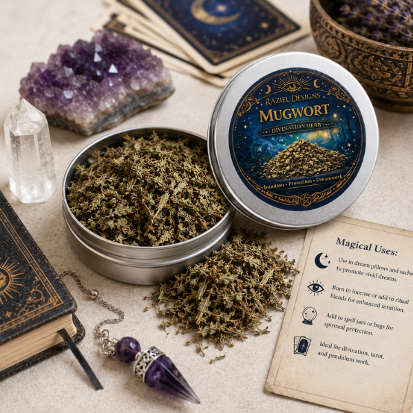 Mugwort Divination Herb Tin - Intuition, Protection & Dreamwork