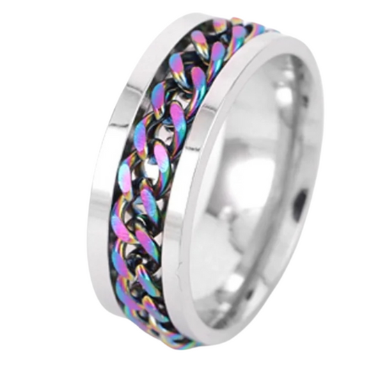 Multicolor Fidget Chain Ring