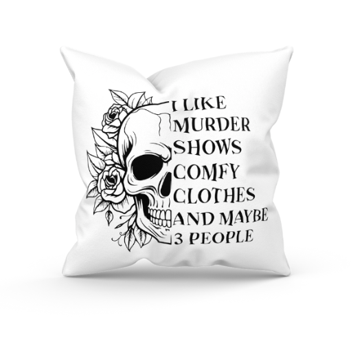 Murder Shows and Comfy Clothes Throw Pillow