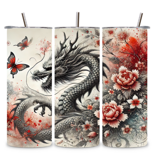 Mystic Blossom Dragon Tumbler
