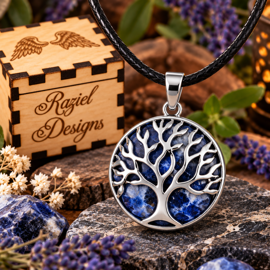 Sodalite Tree of Life Pendant Necklace
