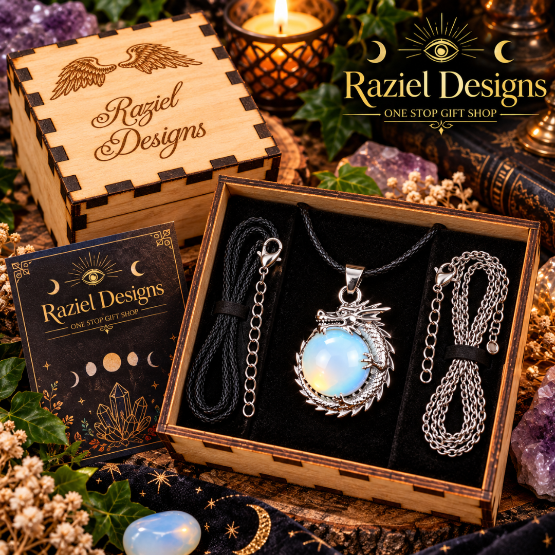 Opalite Dragon Pendant Necklace