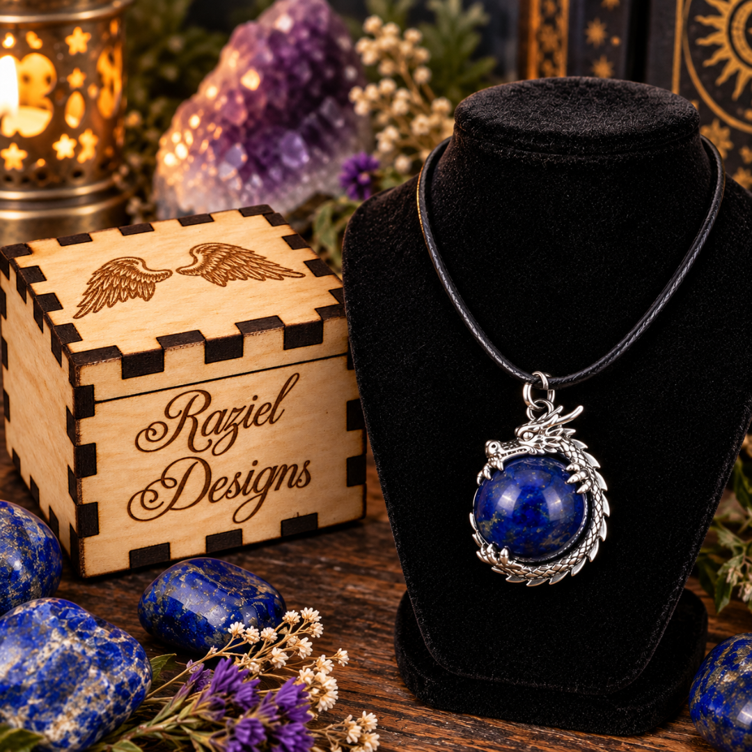 Lapis Lazuli Dragon Pendant Necklace