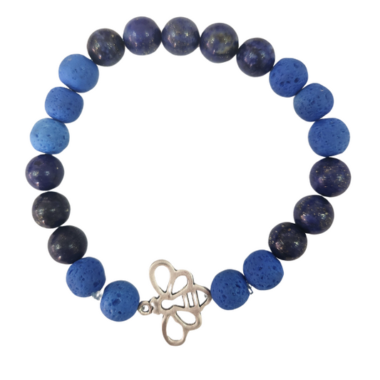 Mystical Fusion: Lapis Lazuli and Lava Stone Bracelet