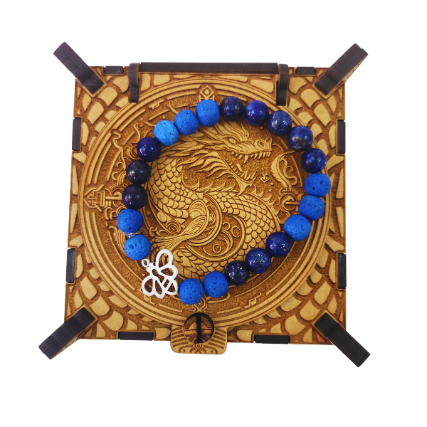 Mystical Fusion: Lapis Lazuli and Lava Stone Bracelet