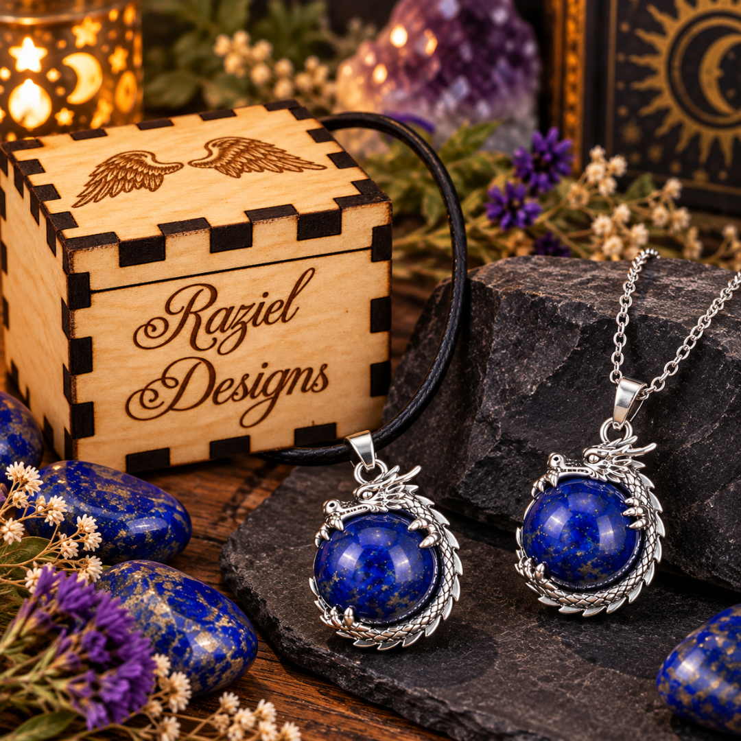 Lapis Lazuli Dragon Pendant Necklace