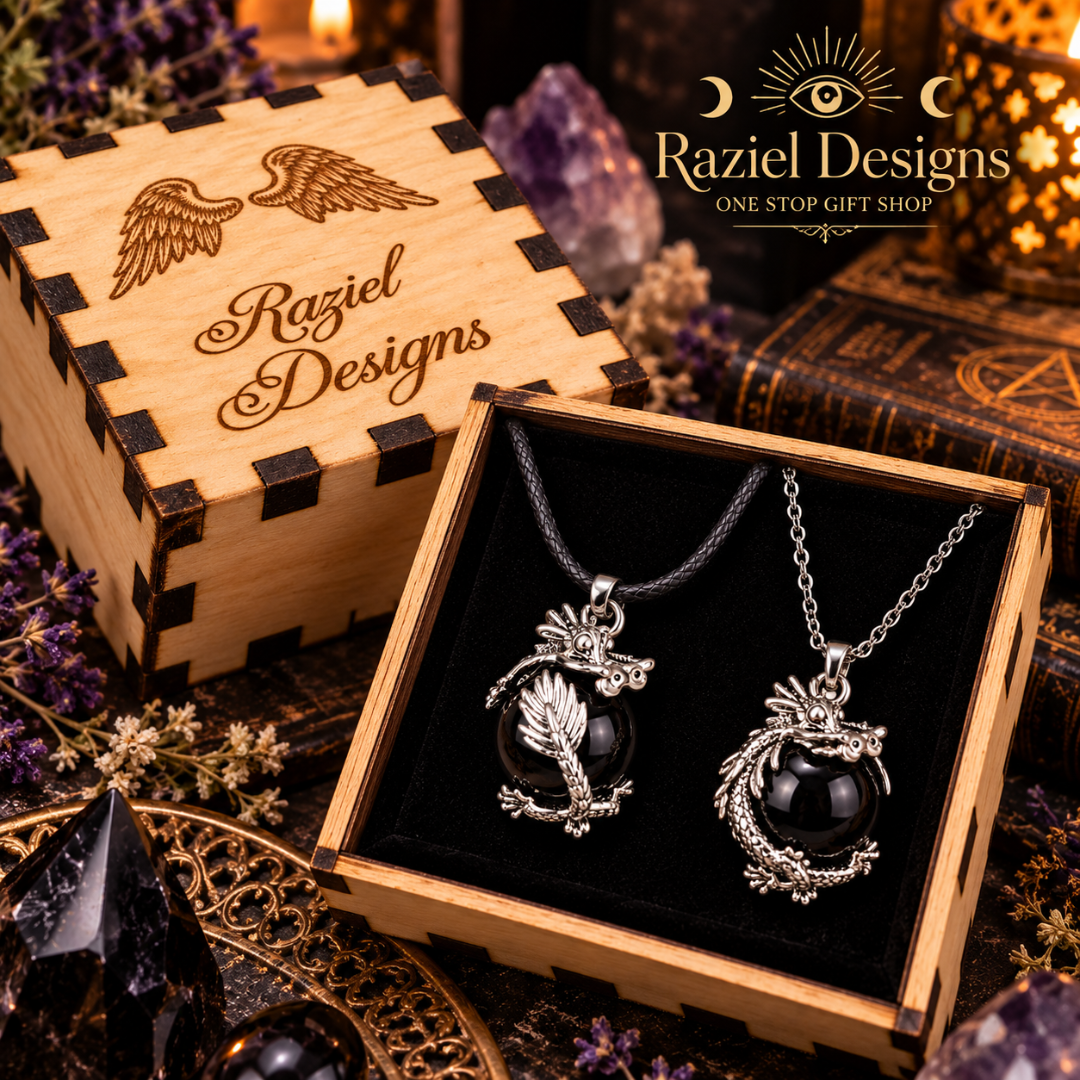 Black Obsidian Dragon Pendant Necklace