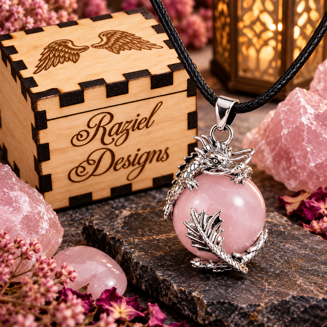 Rose Quartz Dragon Necklace