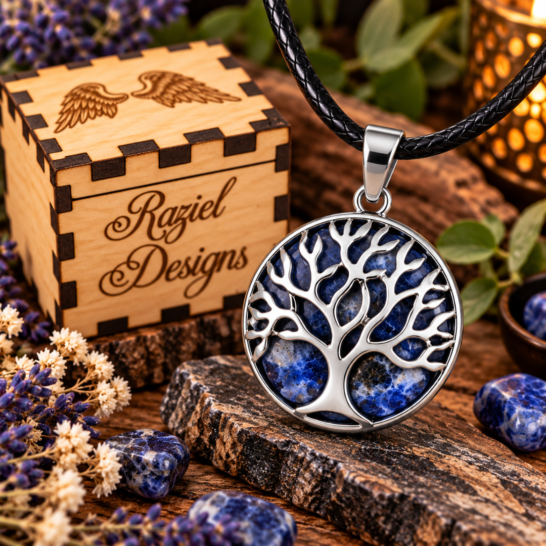 Sodalite Tree of Life Pendant Necklace
