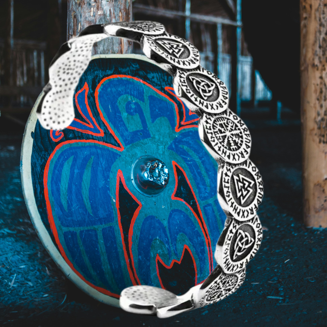 Nordic Rune & Valknut Symbol Alloy Bracelet