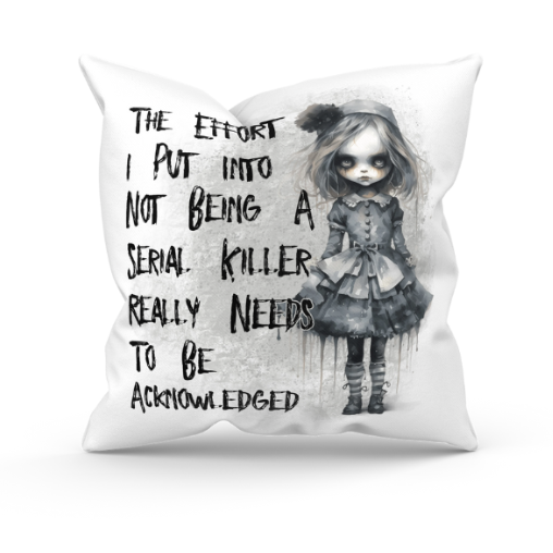 Not Being A Serial Killer Throw Pillow