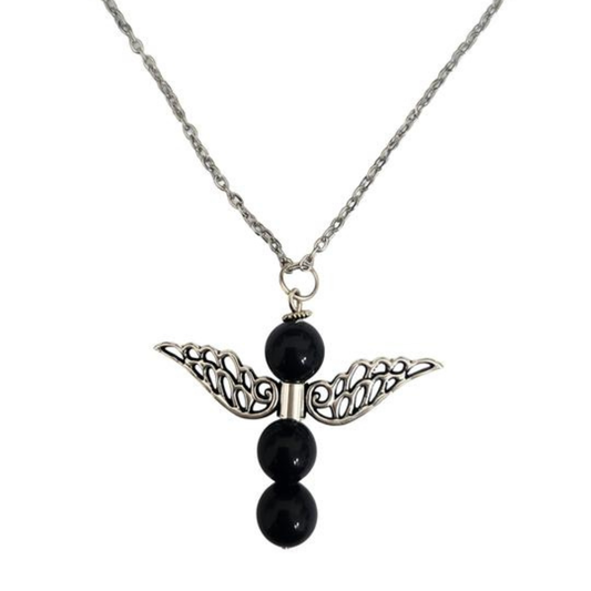 Obsidian Angel Necklace