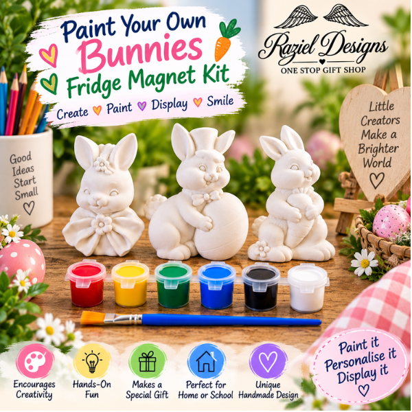 Paint Your Own Bunnies Fridge Magnet Kit