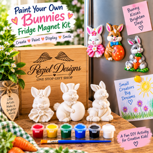 Paint Your Own Bunnies Fridge Magnet Kit