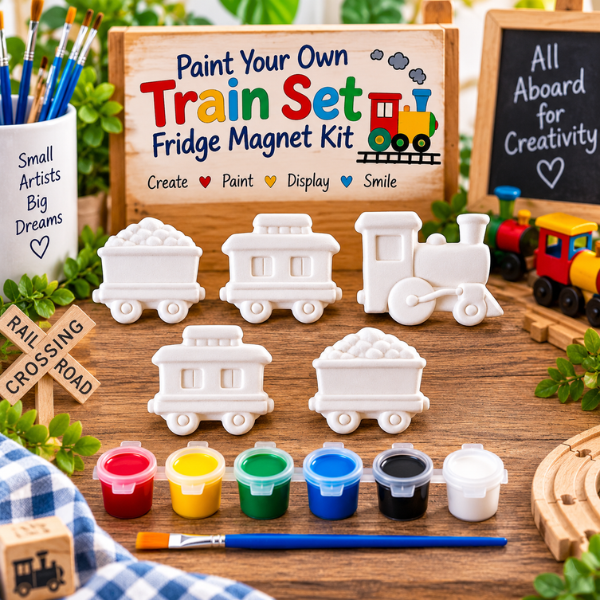 Paint Your Own Train Set Fridge Magnet Kit