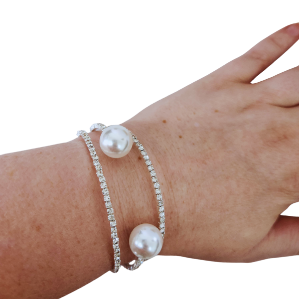 Lunar Elegance Pearl Cuff Bracelet