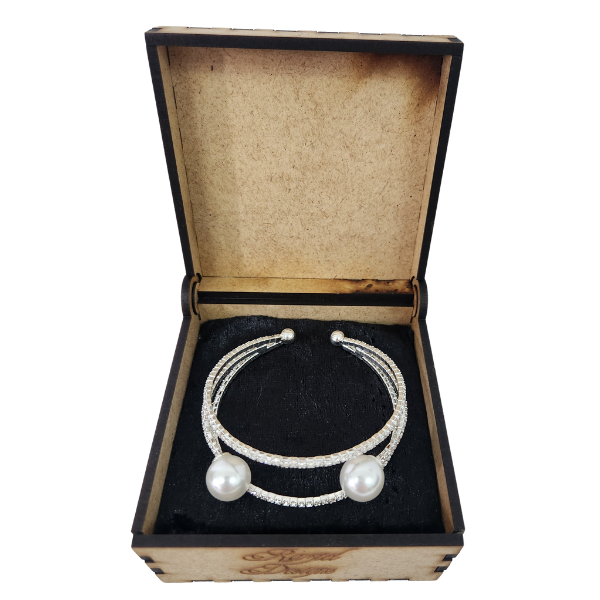 Lunar Elegance Pearl Cuff Bracelet