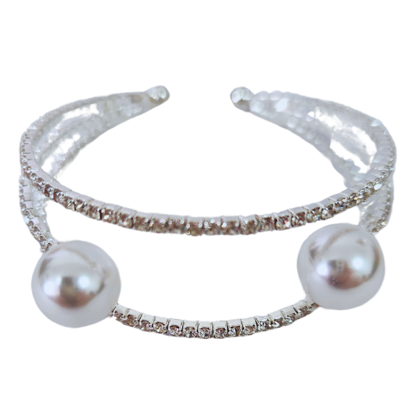 Lunar Elegance Pearl Cuff Bracelet