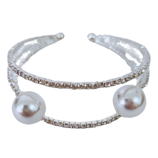 Lunar Elegance Pearl Cuff Bracelet