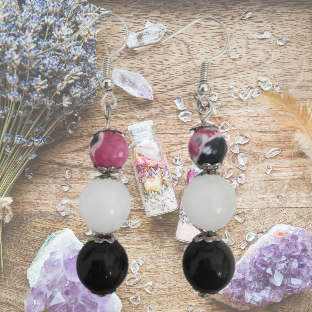 Protected Heart Dangle Earrings