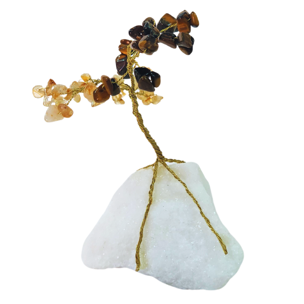 Radiant Prosperity: Tigers Eye and Citrine Gem Tree