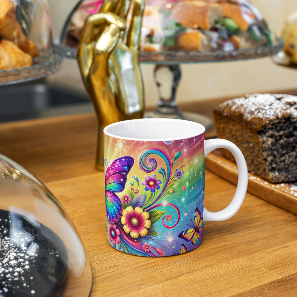 Rainbow Garden Butterfly Mug