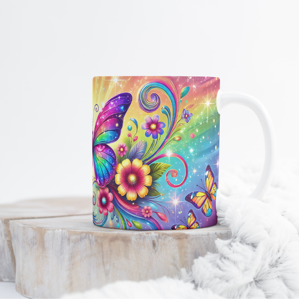 Rainbow Garden Butterfly Mug