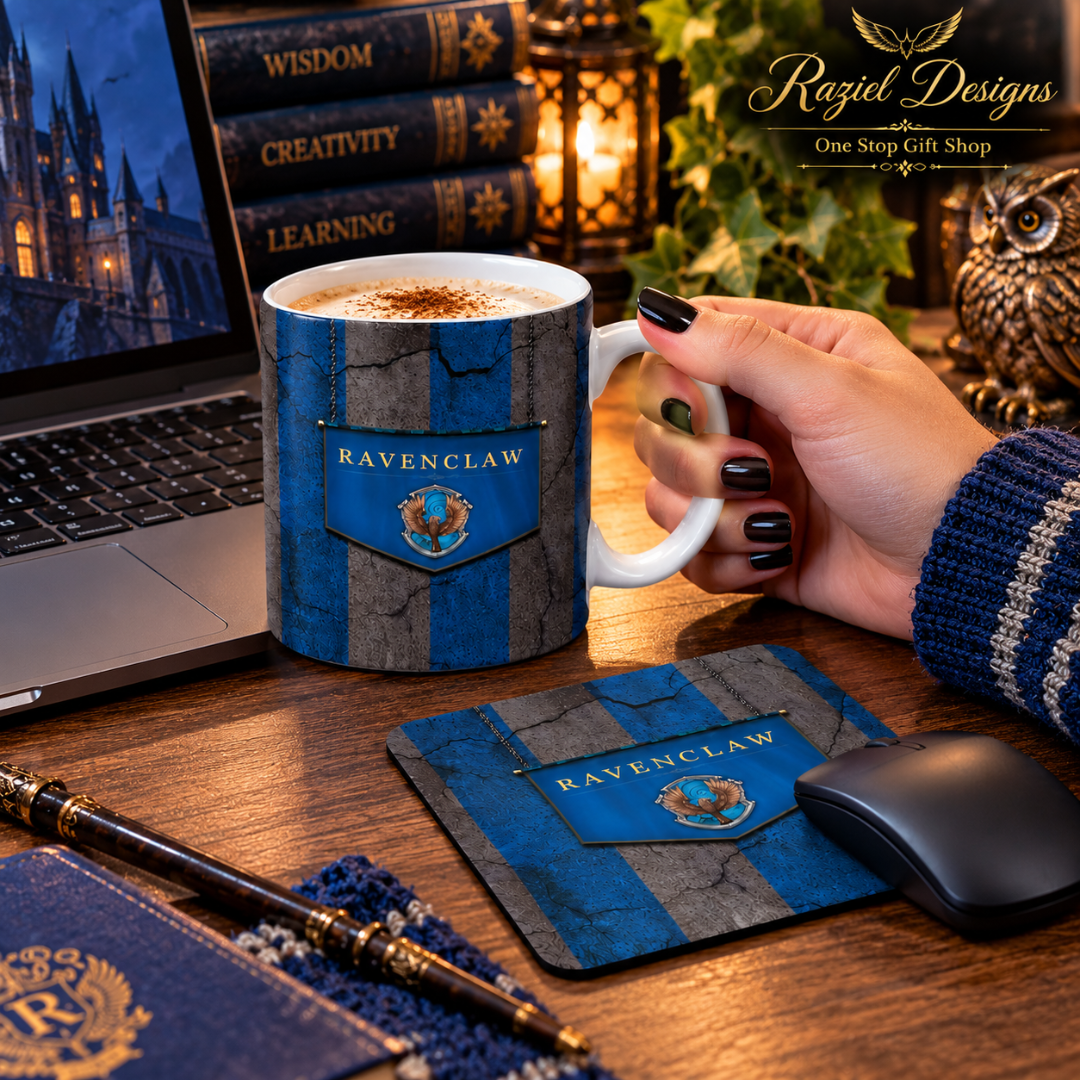 Harry Potter Ravenclaw Themed Printed Coffee Cup and Coaster Set