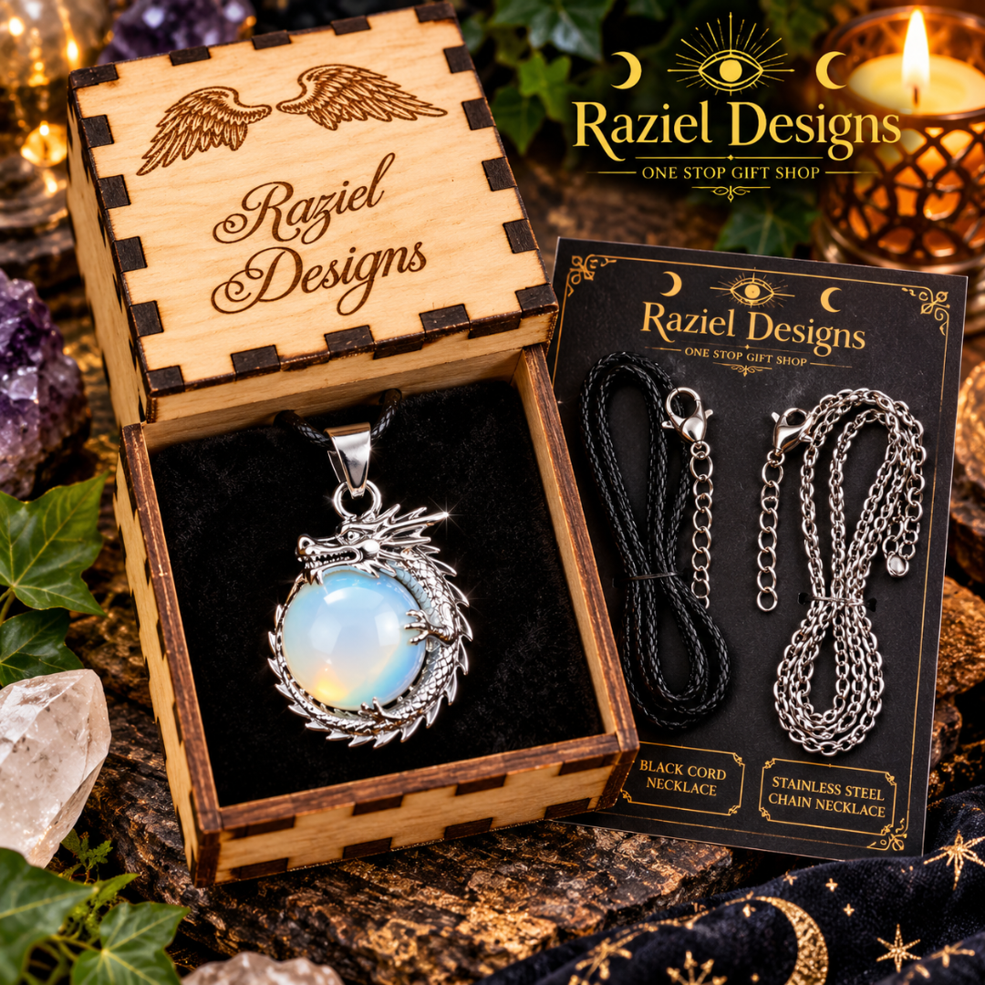 Opalite Dragon Pendant Necklace