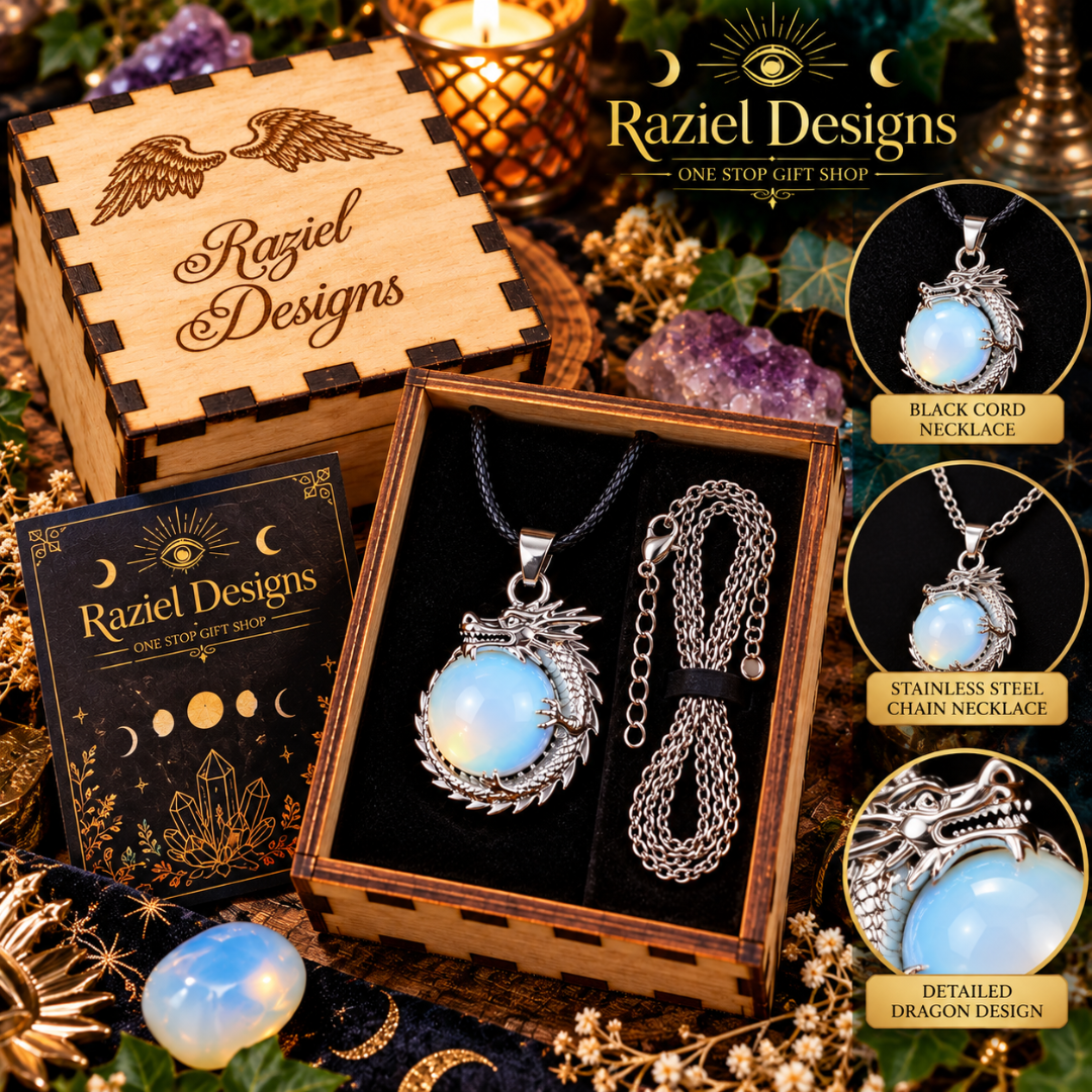 Opalite Dragon Pendant Necklace