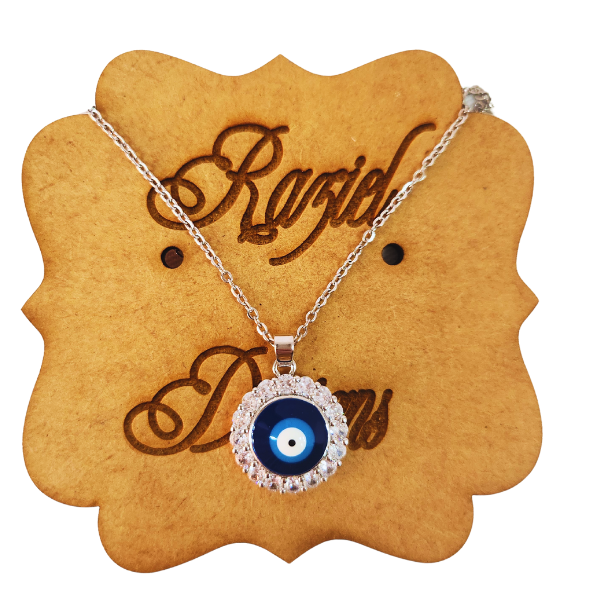 Round Sparkling and Enamel Evil Eye Pendant Necklace