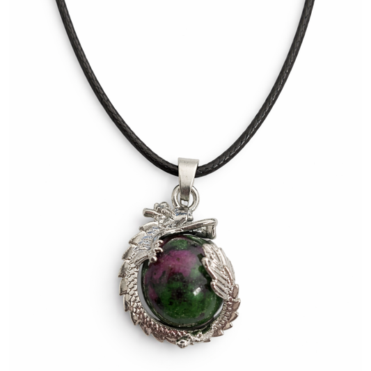 Ruby Zoisite Dragon Strength Necklace