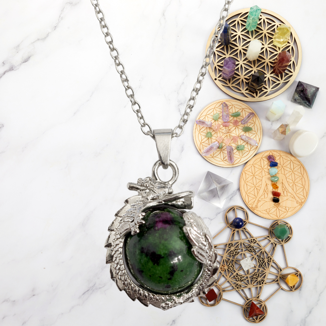 Ruby Zoisite Dragon Strength Necklace