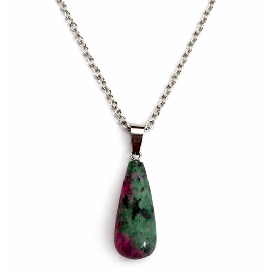 Ruby Zoisite Harmony Teardrop Necklace