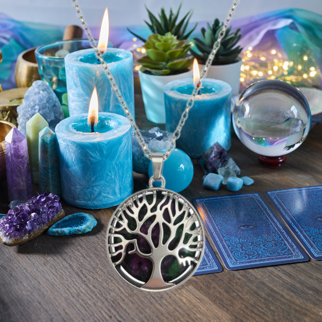 Ruby Zoisite Tree of Life Necklace