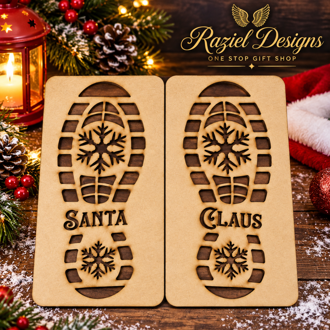 Santa Claus Christmas Footprint Stencil