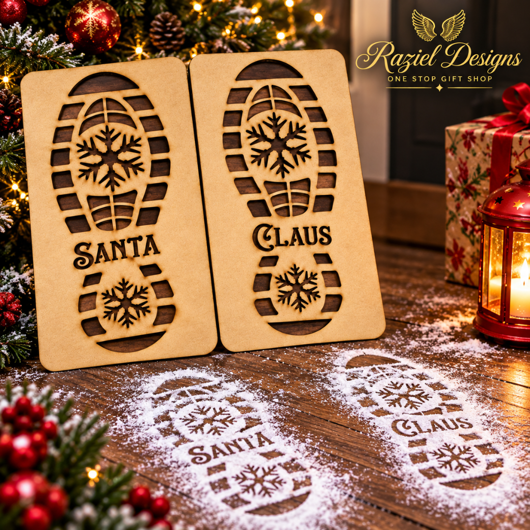 Santa Claus Christmas Footprint Stencil