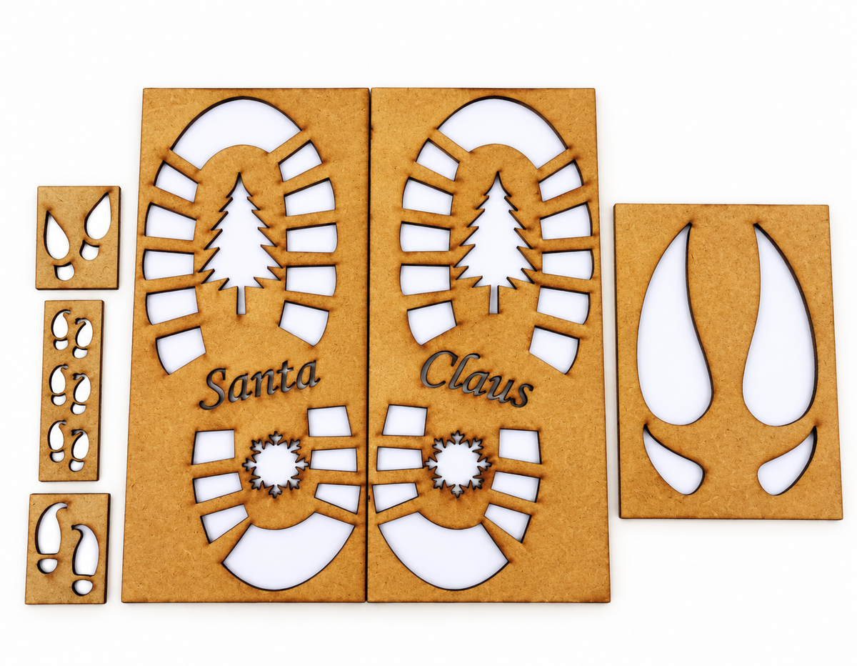 Santa Elf And Reindeer Feet Stencil Set