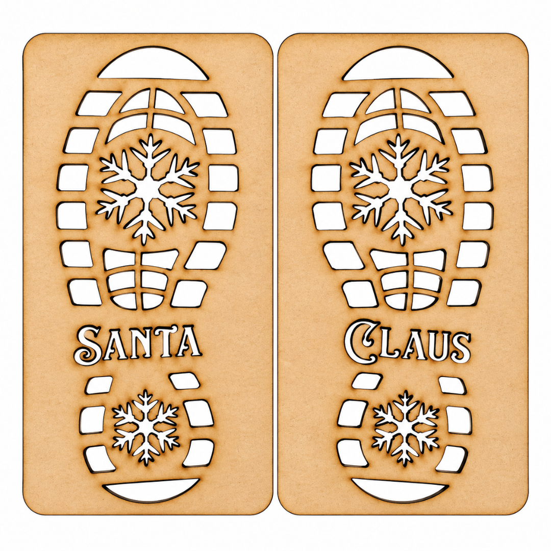 Santa Claus Christmas Footprint Stencil