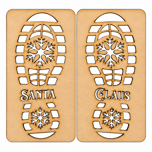 Santa Claus Christmas Footprint Stencil