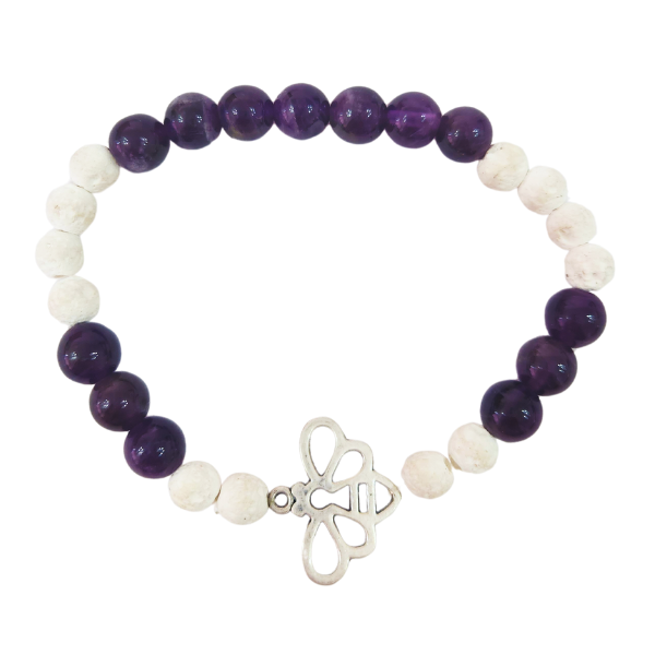 Serenity Fusion: Amethyst and Lava Stone Bracelet