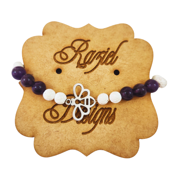 Serenity Fusion: Amethyst and Lava Stone Bracelet