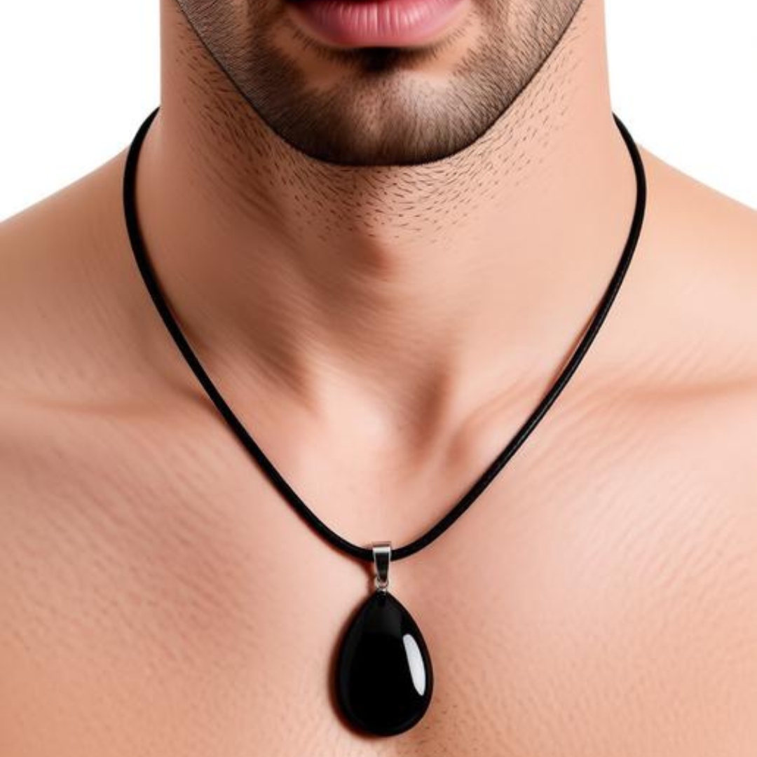 Shadow Shield Teardrop Necklace
