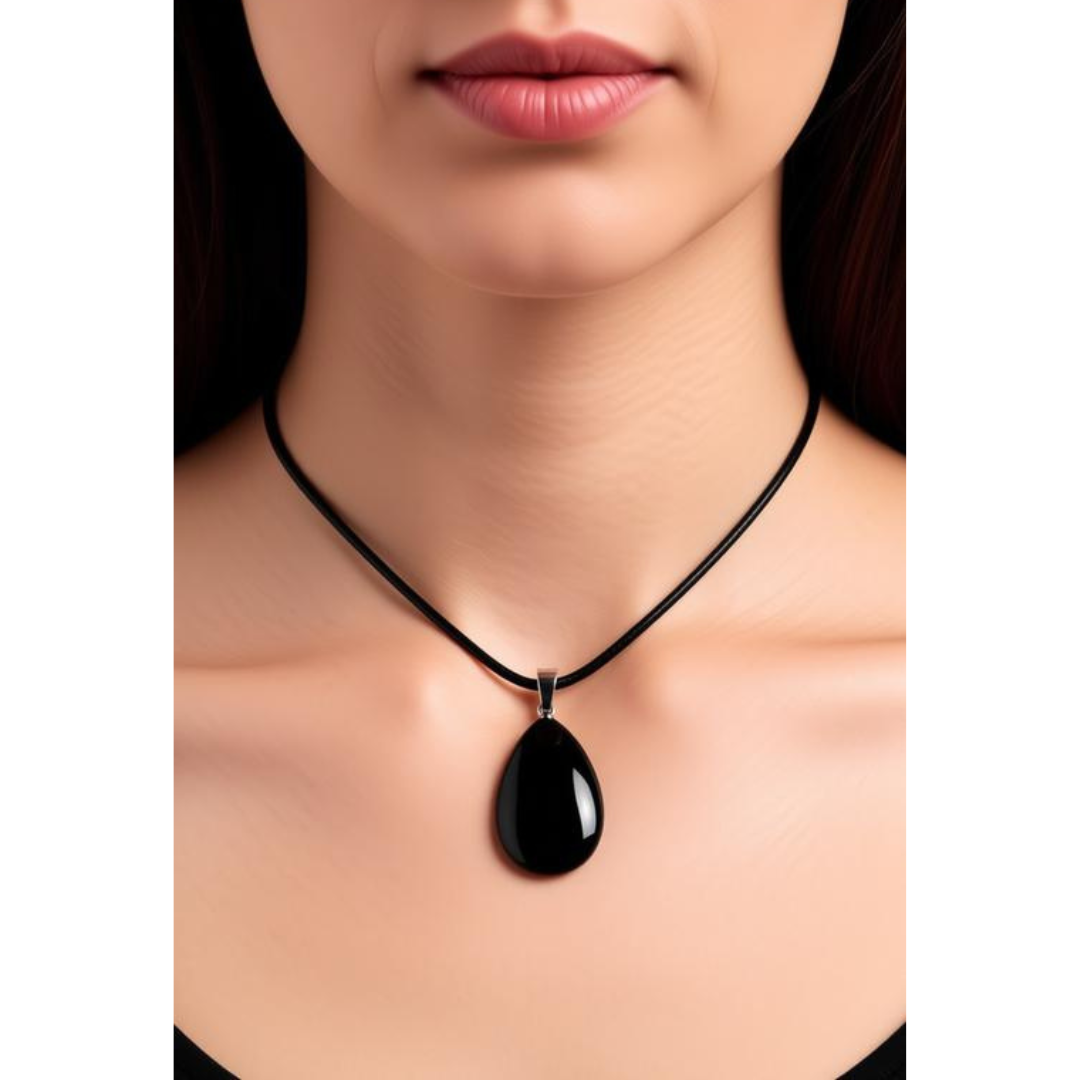 Shadow Shield Teardrop Necklace