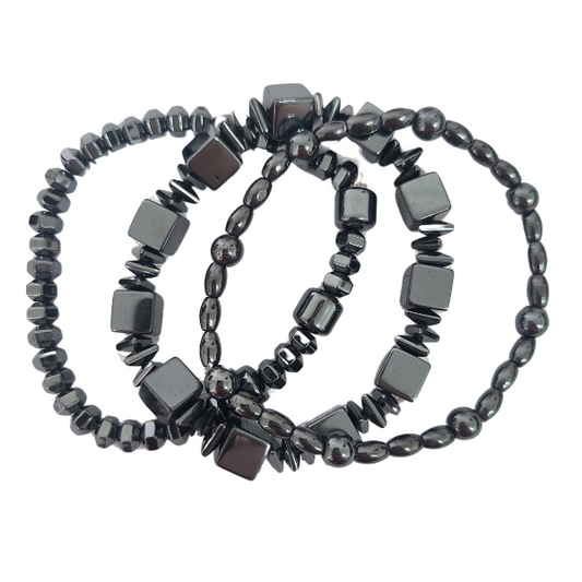 Shadowlight Harmony Hematite Stack Bracelet