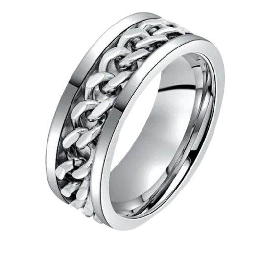 Silver Chain Chain Fidget Ring