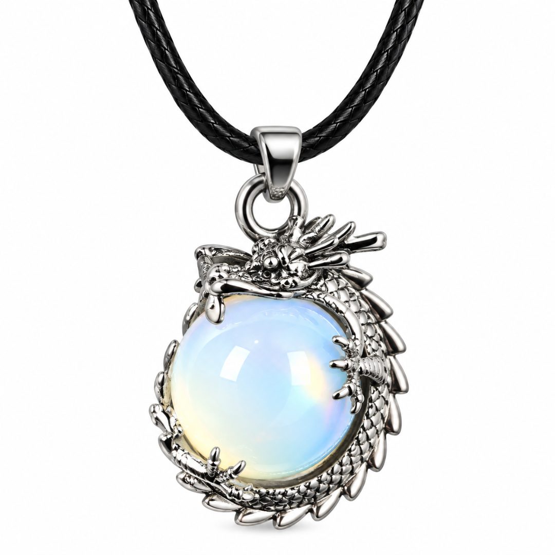 Opalite Dragon Pendant Necklace