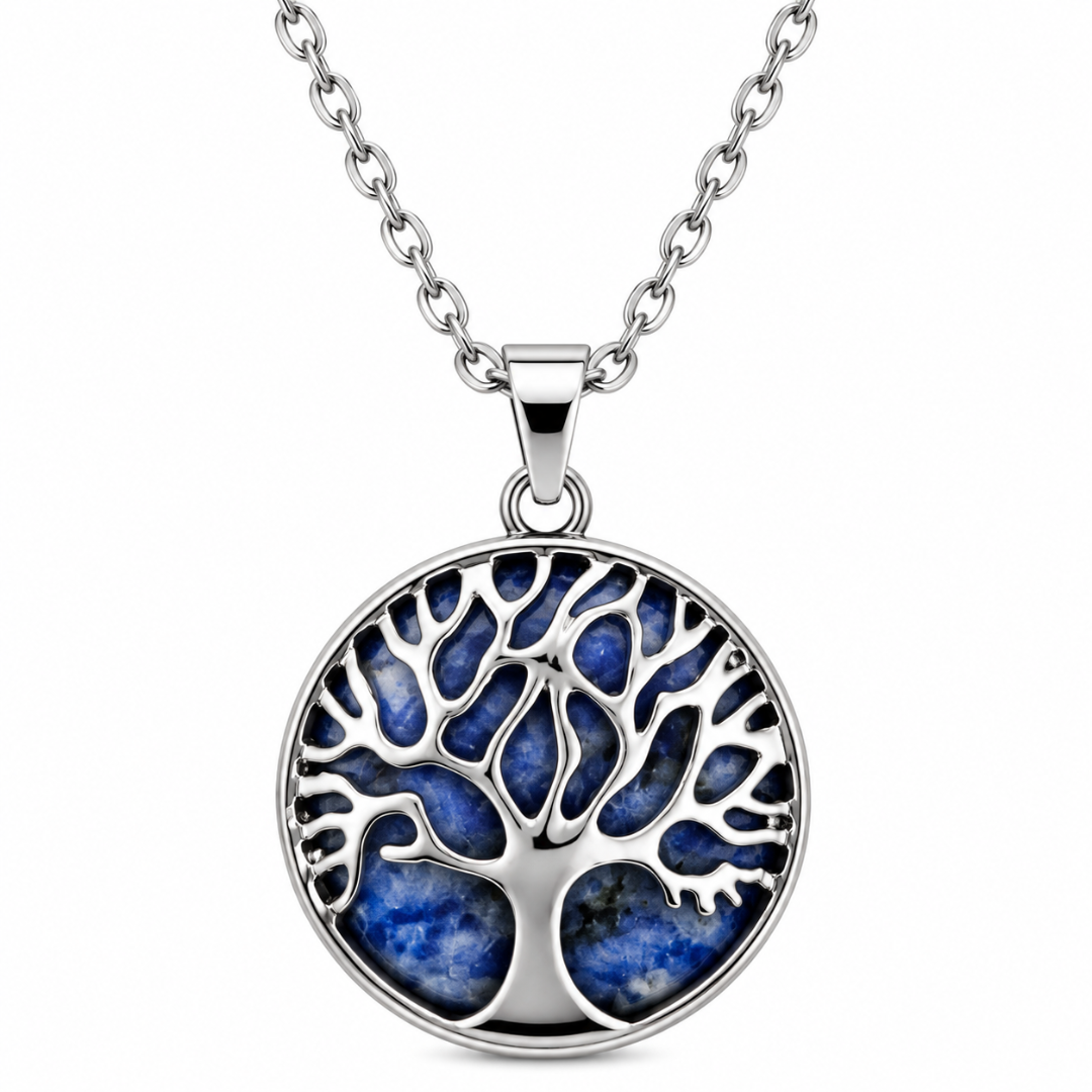 Sodalite Tree of Life Pendant Necklace