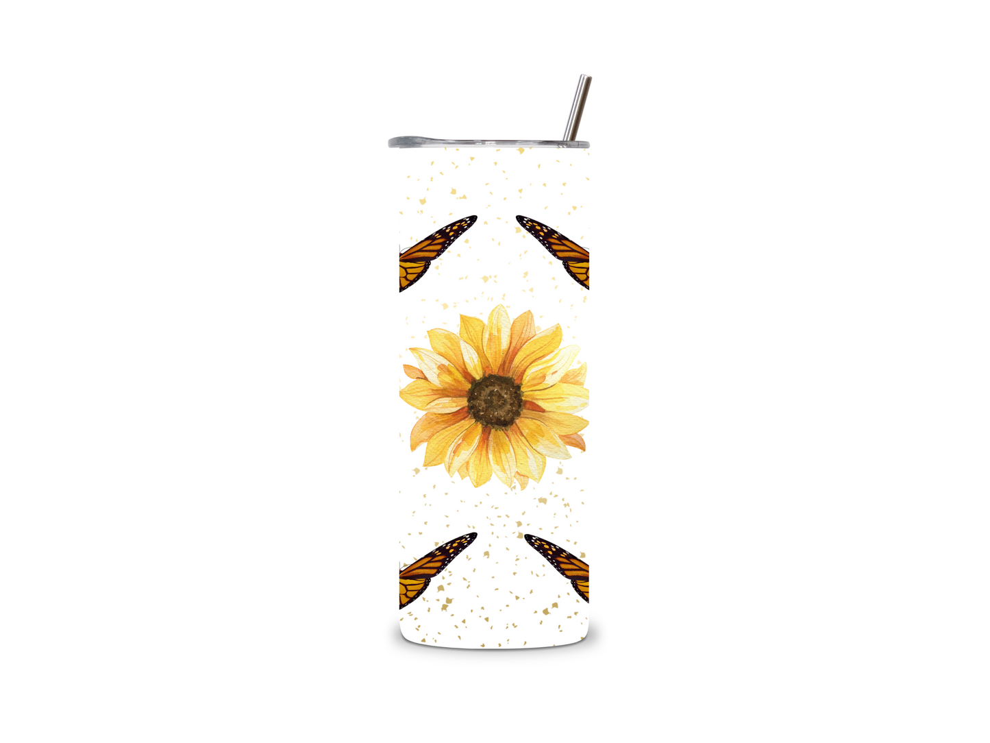 Sunflower and Butterfly 20 oz Tumbler